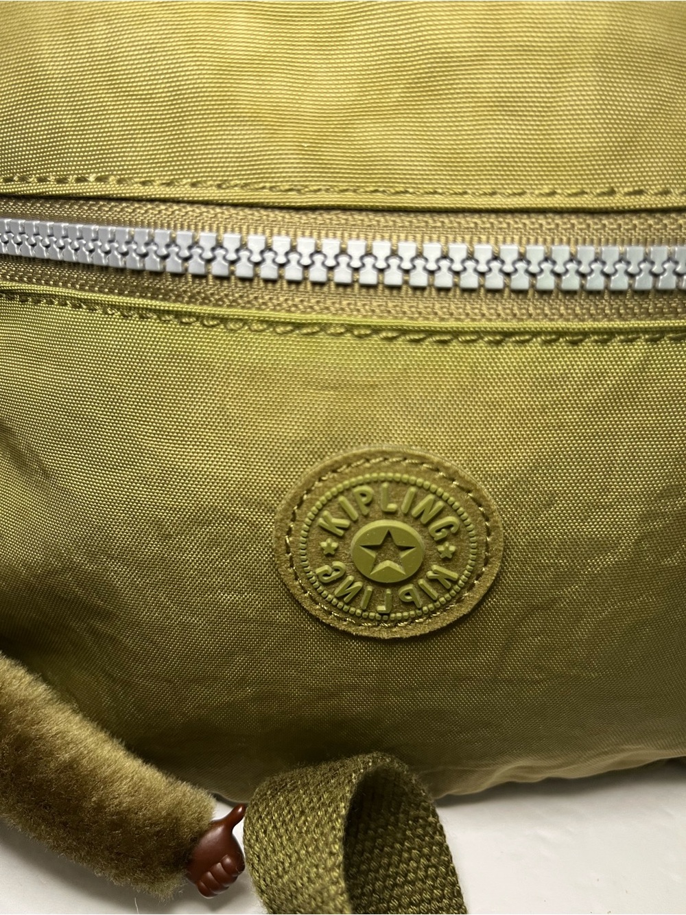 Kipling Olive Green Crossbody with Monkey Key Charm - Picture 2 of 11